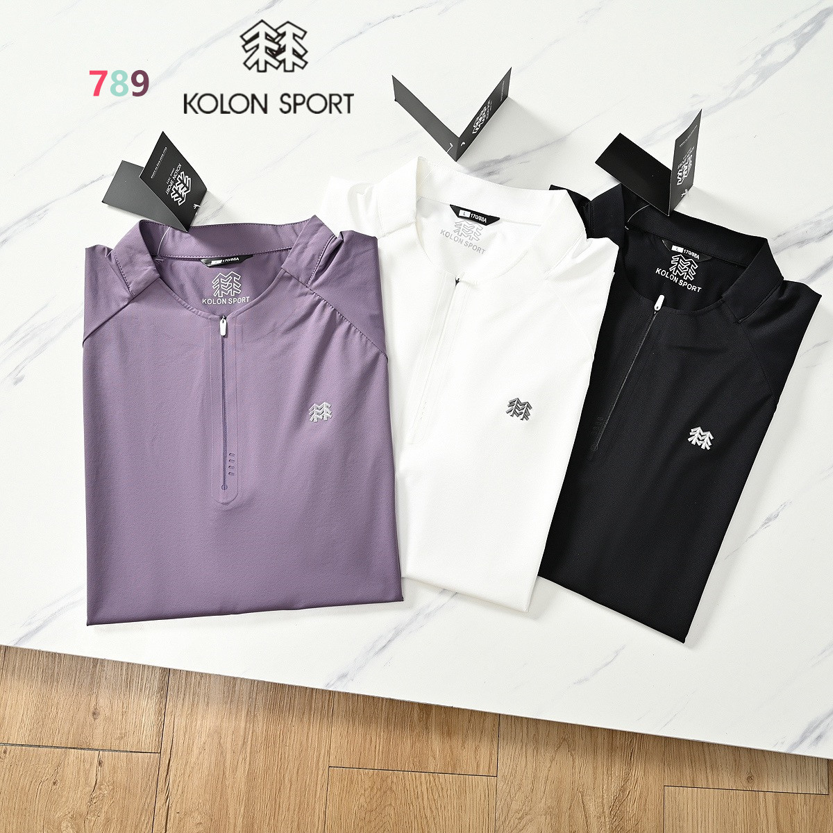 Kolon Sport Half-Zip Stand-Collar Functional Tee view