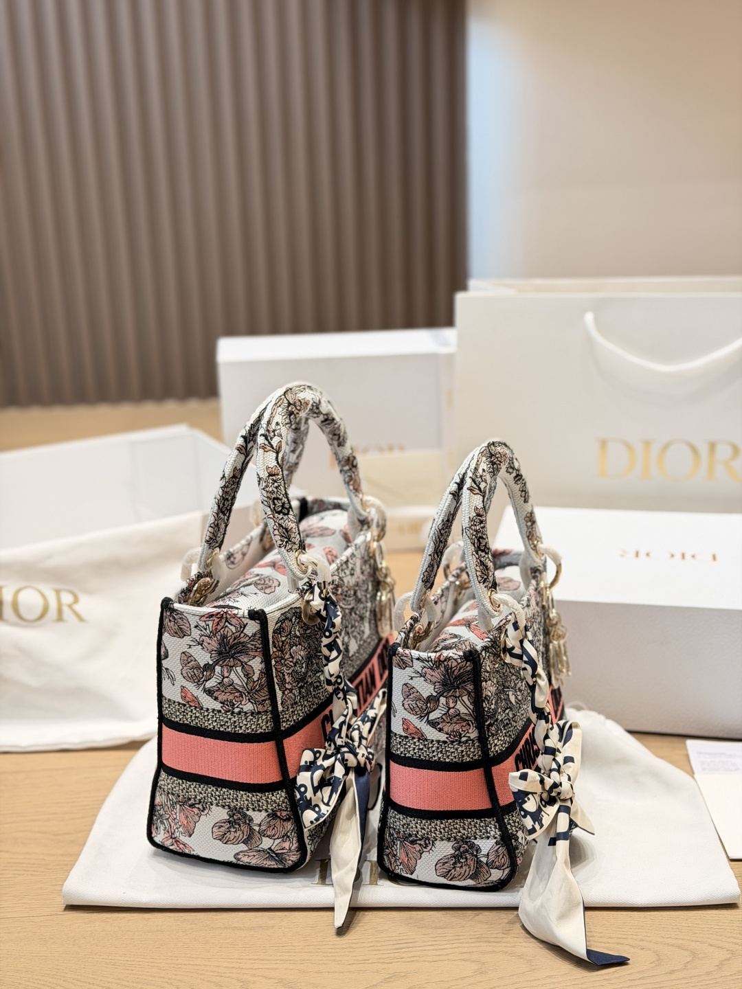 Dior Lady D-Lite Embroidered Flap Bag 24cm view