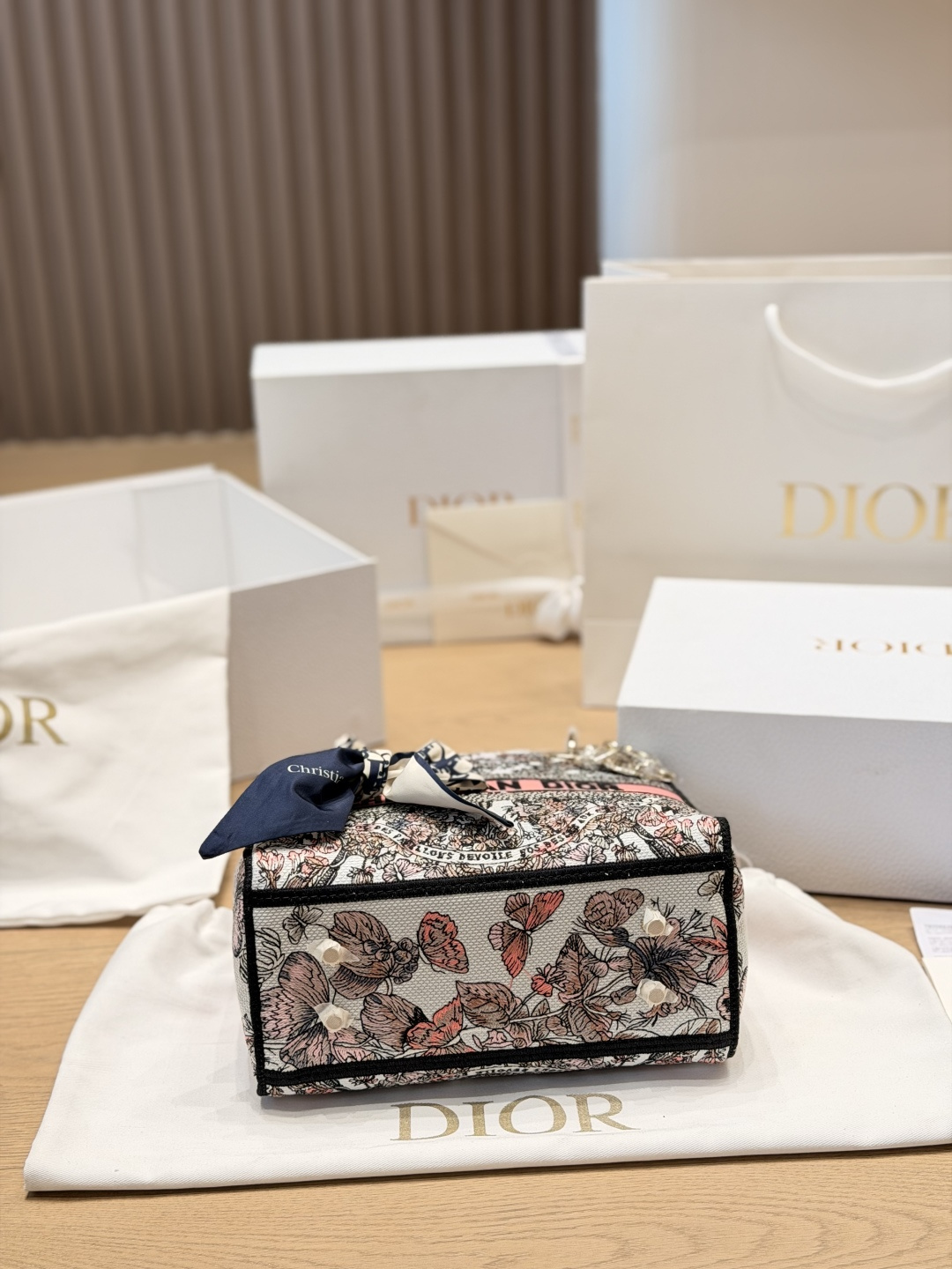 Dior Lady D-Lite Embroidered Flap Bag 24cm view