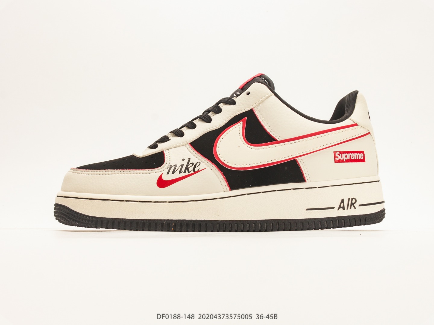 Nike Air Force 1 '07 Low Cream Black Red