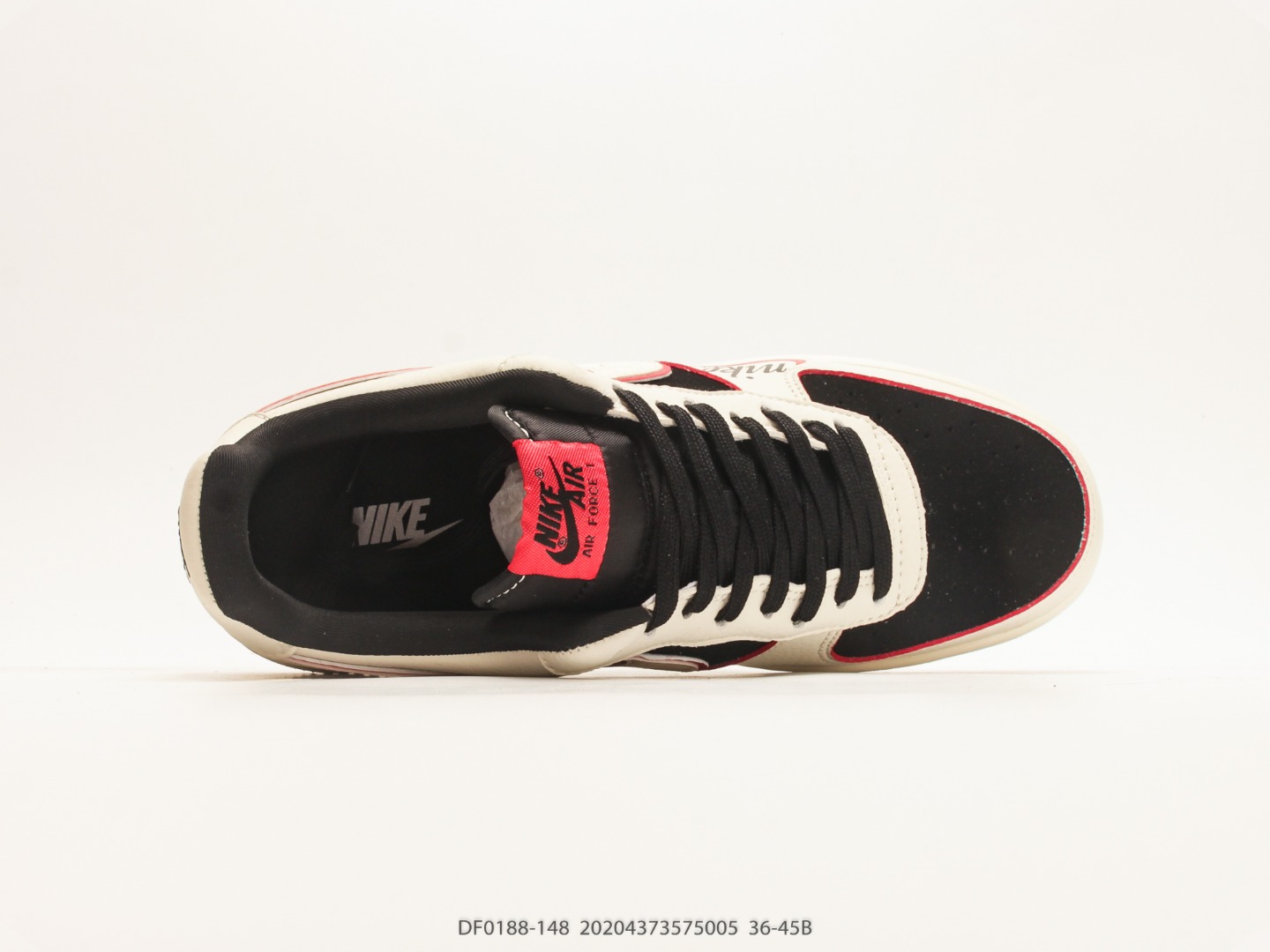 Nike Air Force 1 '07 Low Cream Black Red view
