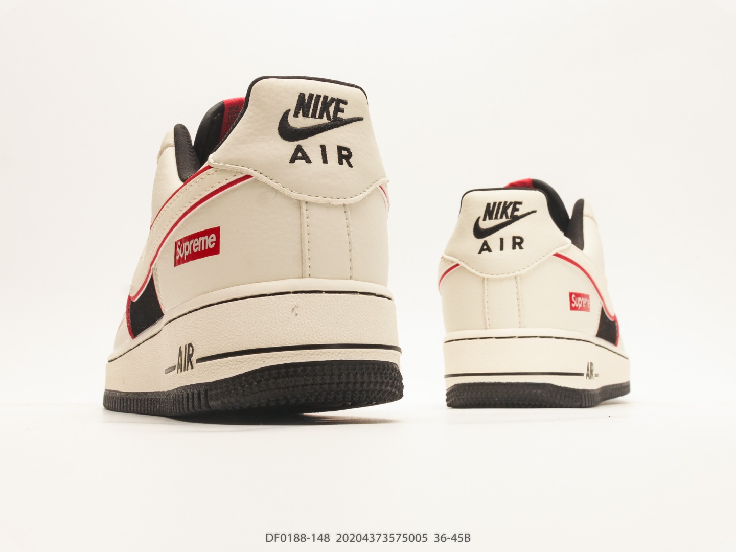 Nike Air Force 1 '07 Low Cream Black Red view