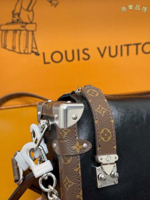 Louis Vuitton Side Trunk Bag Black x Brown Upgraded view 4