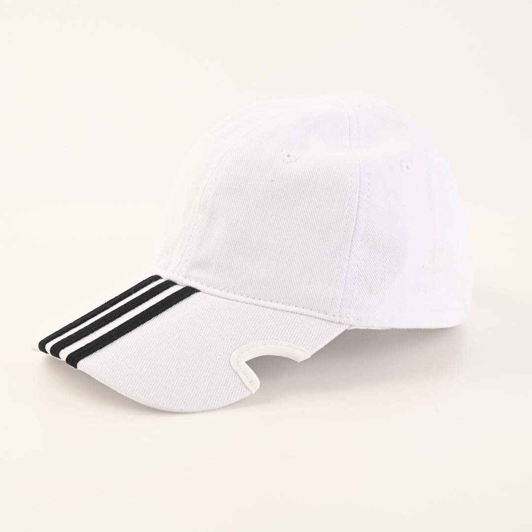 Balenciaga BLCG Vintage Three-Stripe Slit-Brim Soft Baseball Cap view