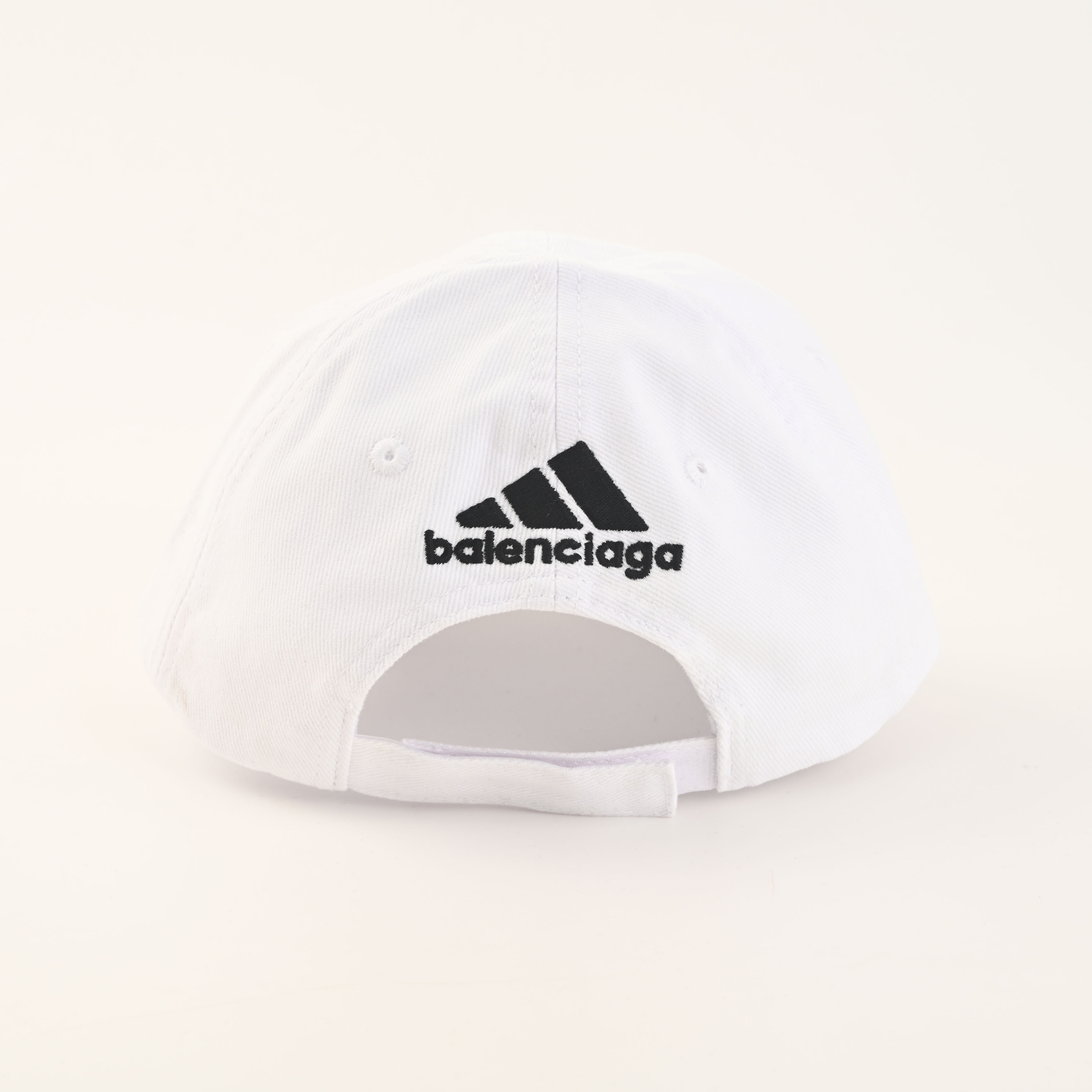 Balenciaga BLCG Vintage Three-Stripe Slit-Brim Soft Baseball Cap view
