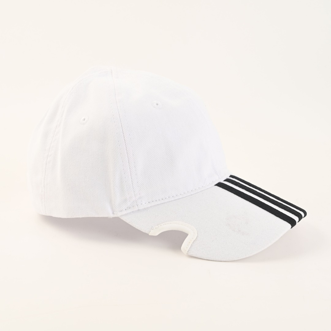 Balenciaga BLCG Vintage Three-Stripe Slit-Brim Soft Baseball Cap view