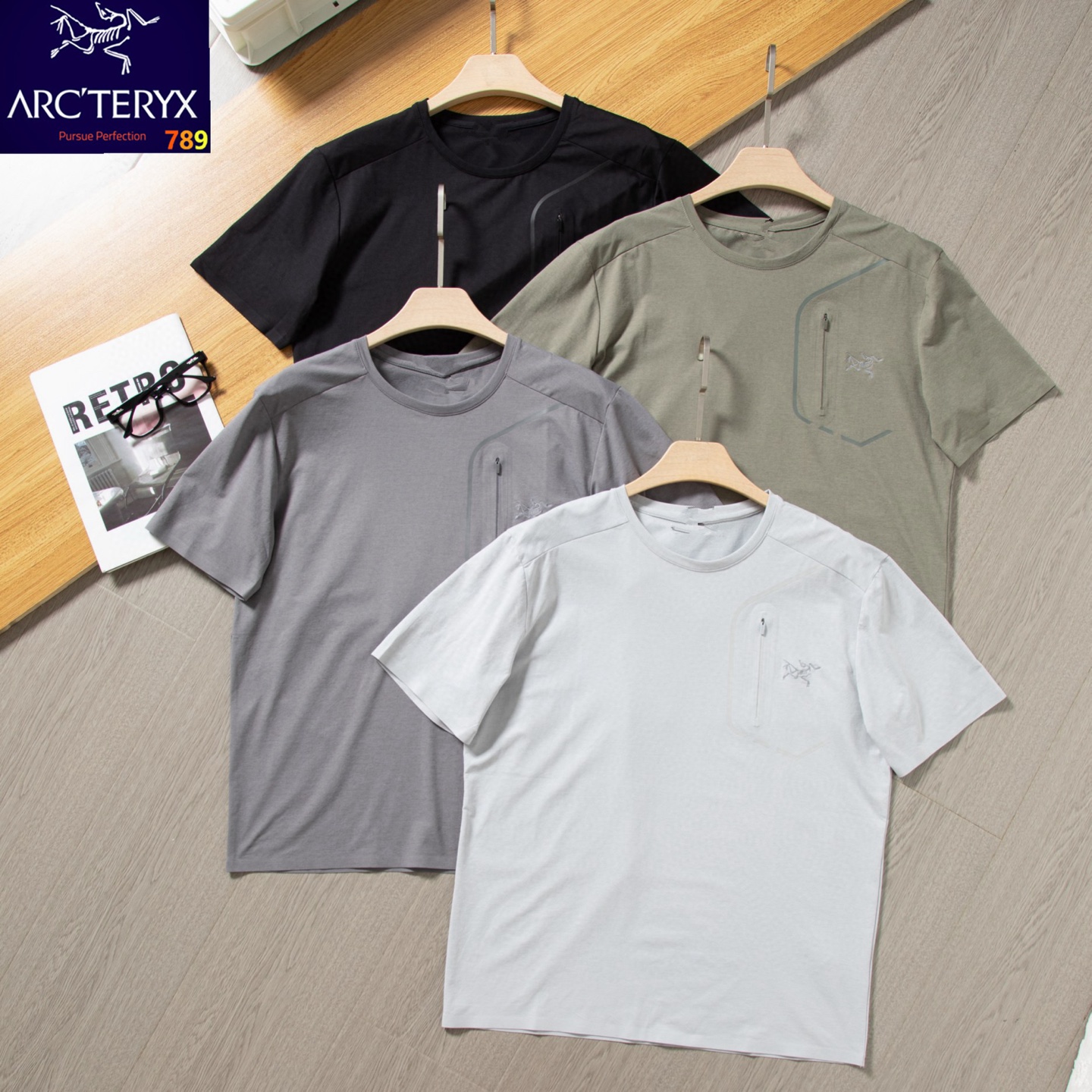 Arc'teryx Bird-Logo Quick-Dry T-Shirt Grey view