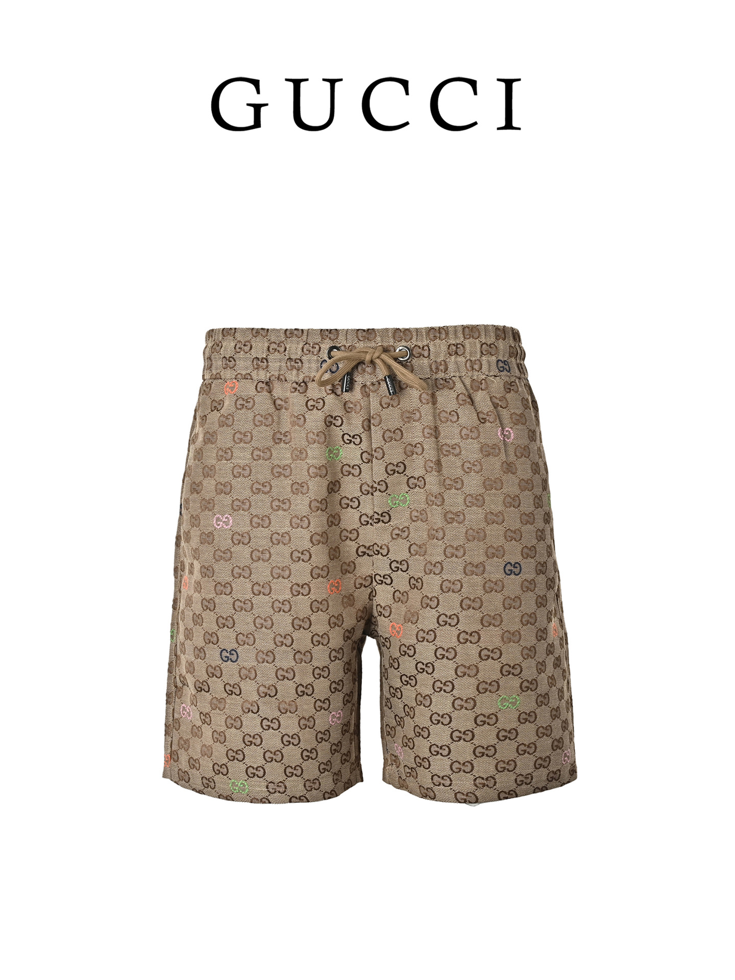 Gucci Double-G Jacquard Shorts Khaki