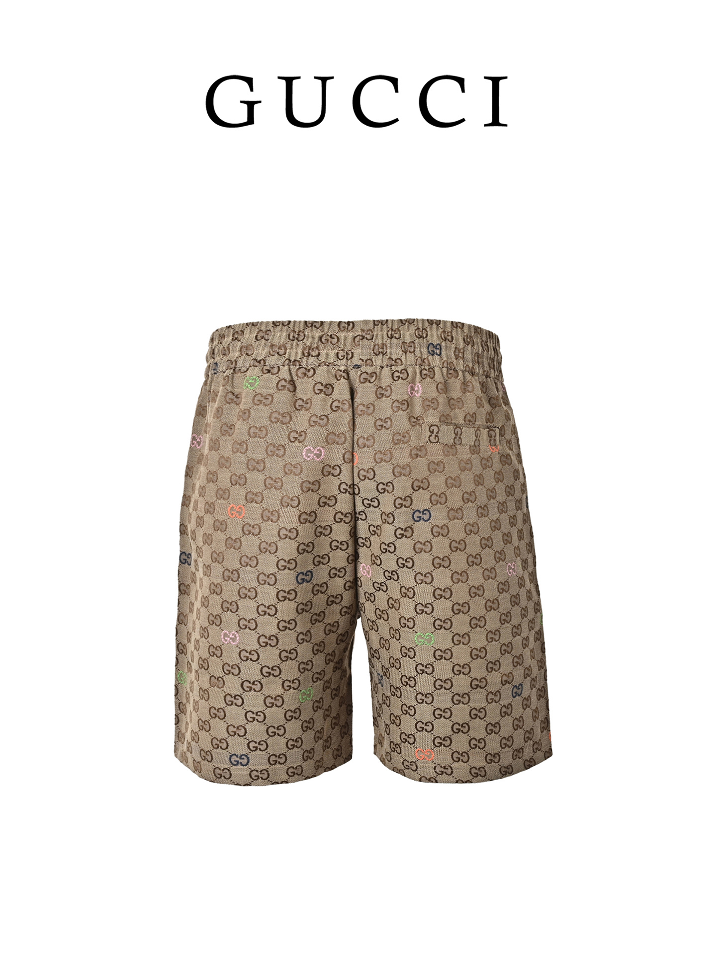 Gucci Double-G Jacquard Shorts Khaki view