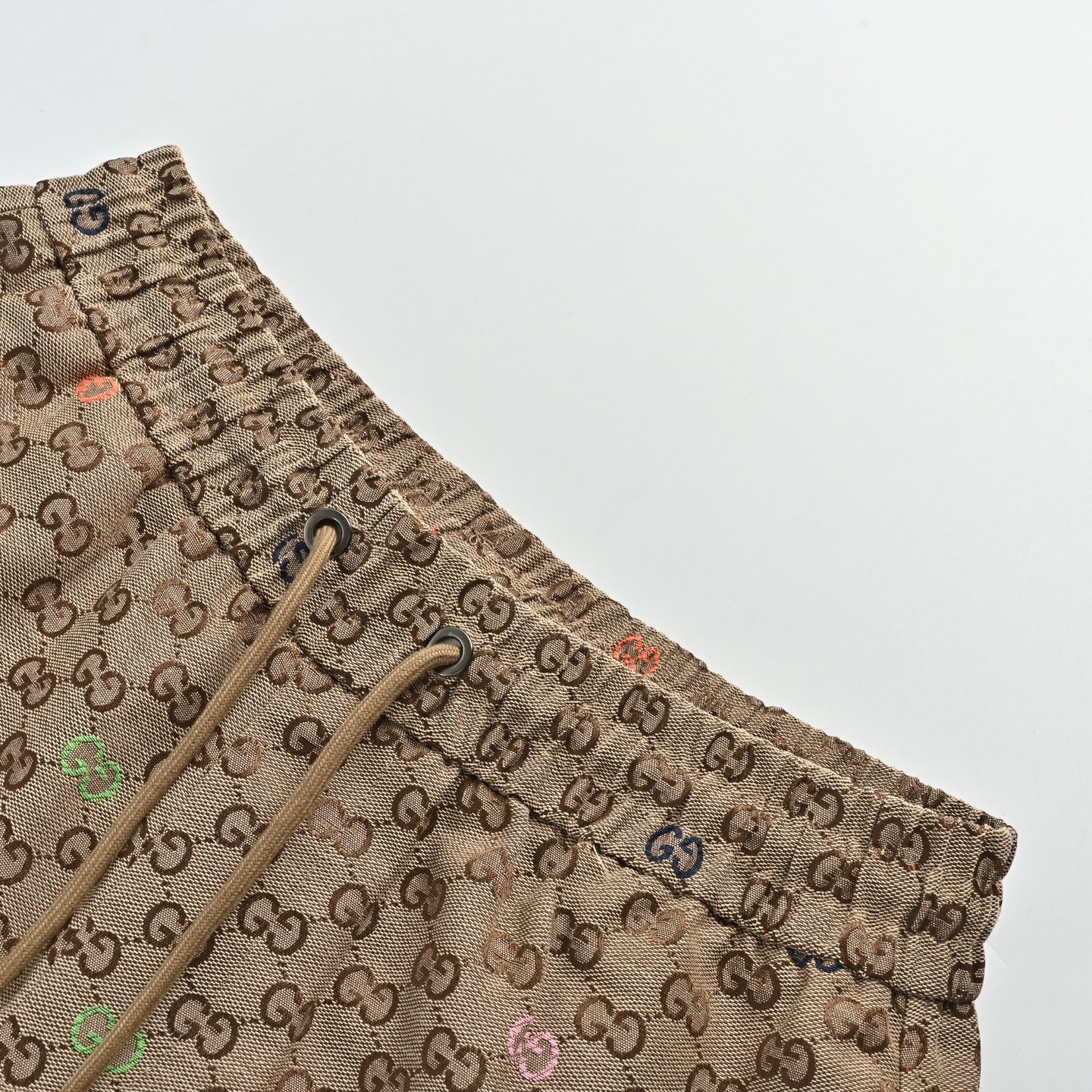 Gucci Double-G Jacquard Shorts Khaki view