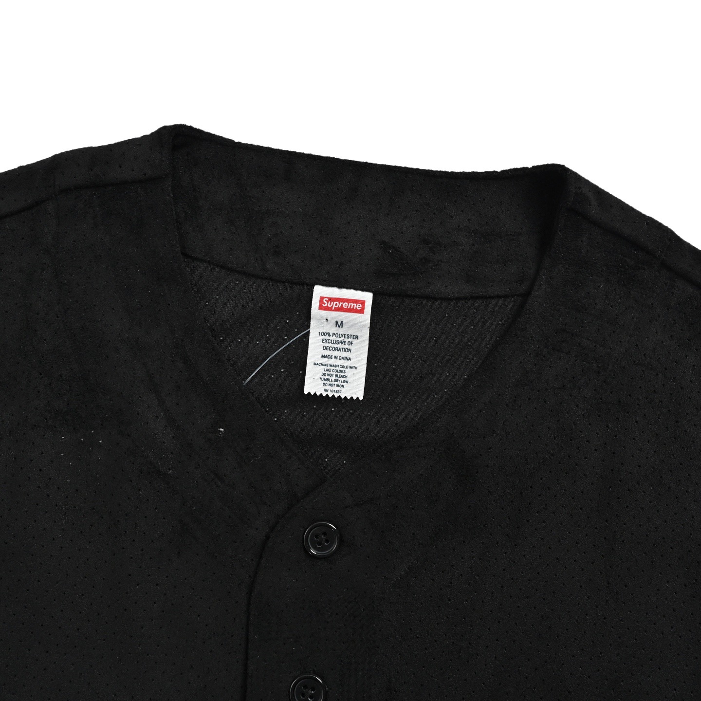 Supreme Suede Mesh Baseball Jersey Short Sleeve view