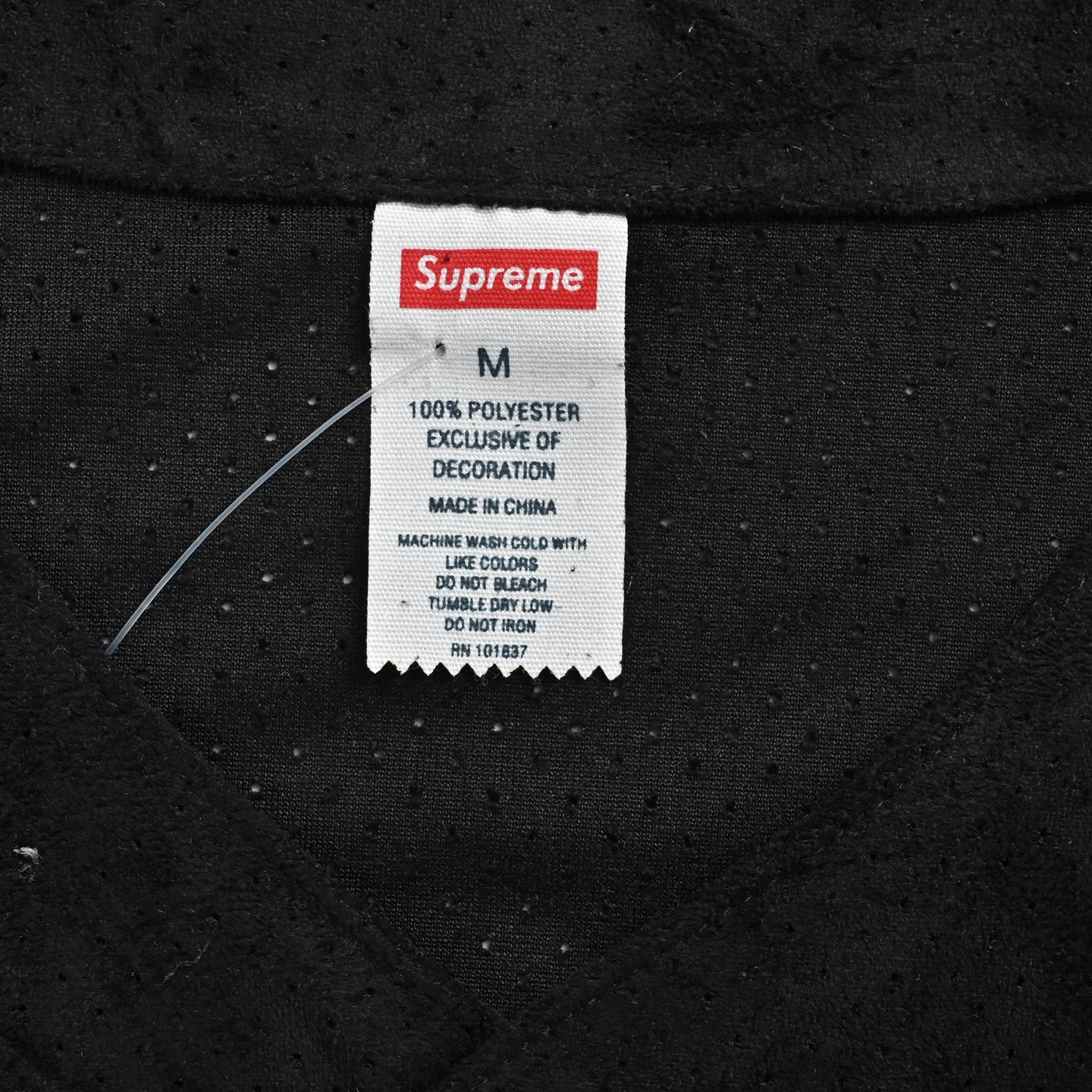 Supreme Suede Mesh Baseball Jersey Short Sleeve view