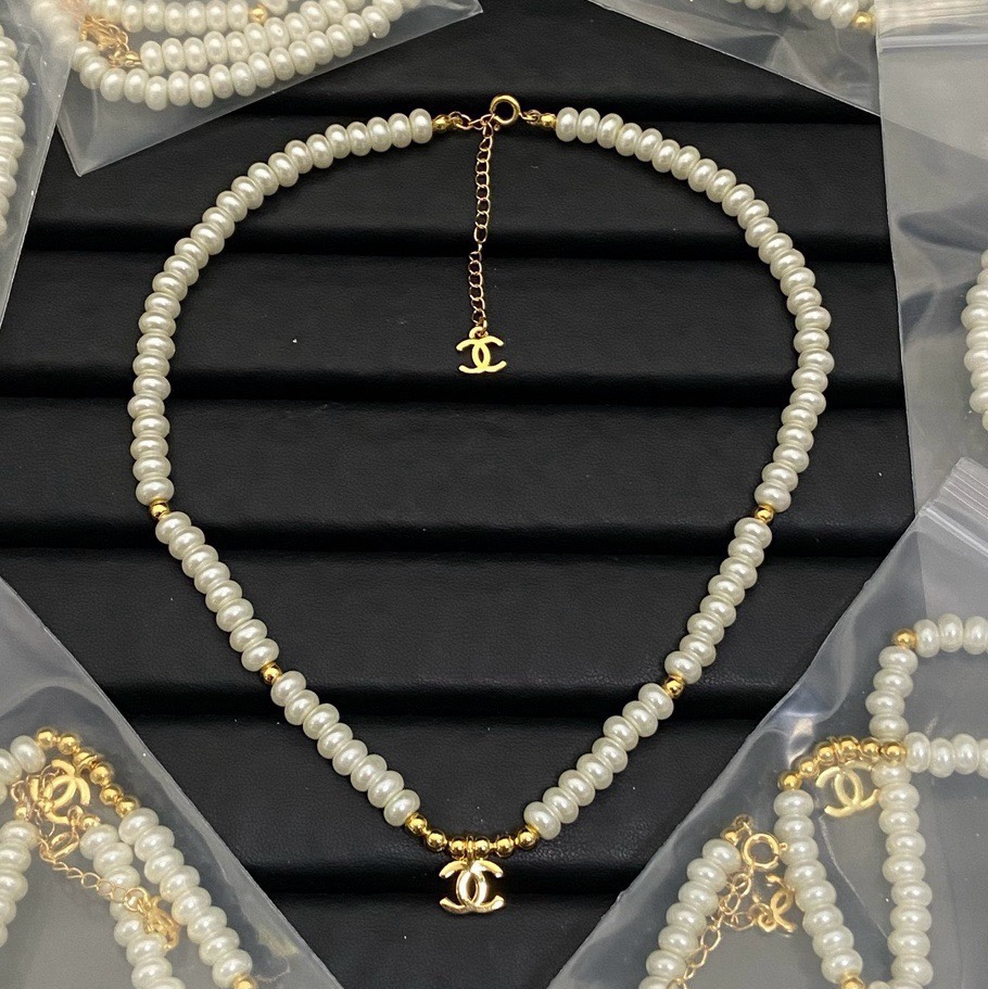 Chanel Double C Pearl Vintage Necklace