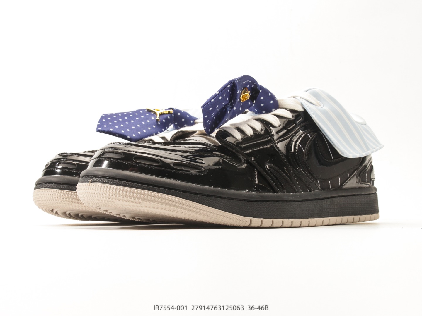 Nike Jordan 1 Low Black White Navy view