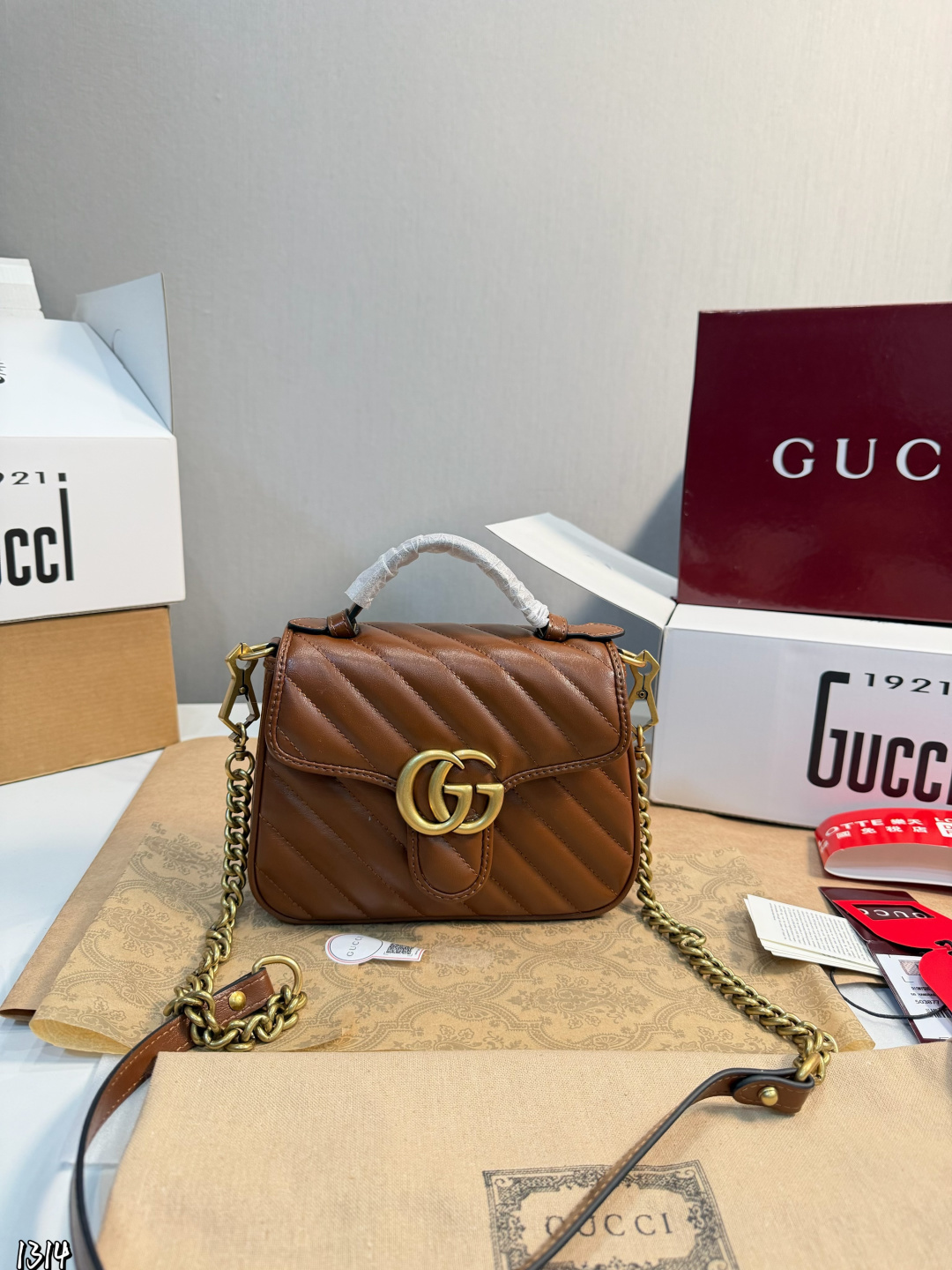 Gucci GG Marmont Small Messenger Bag Caramel