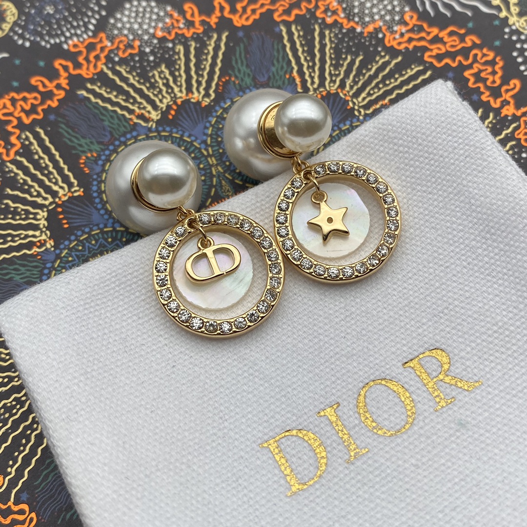Dior CD Star Mother-of-Pearl Stud Earrings view