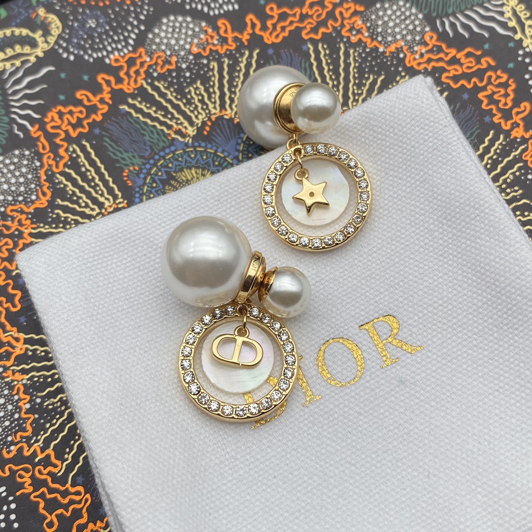 Dior CD Star Mother-of-Pearl Stud Earrings view