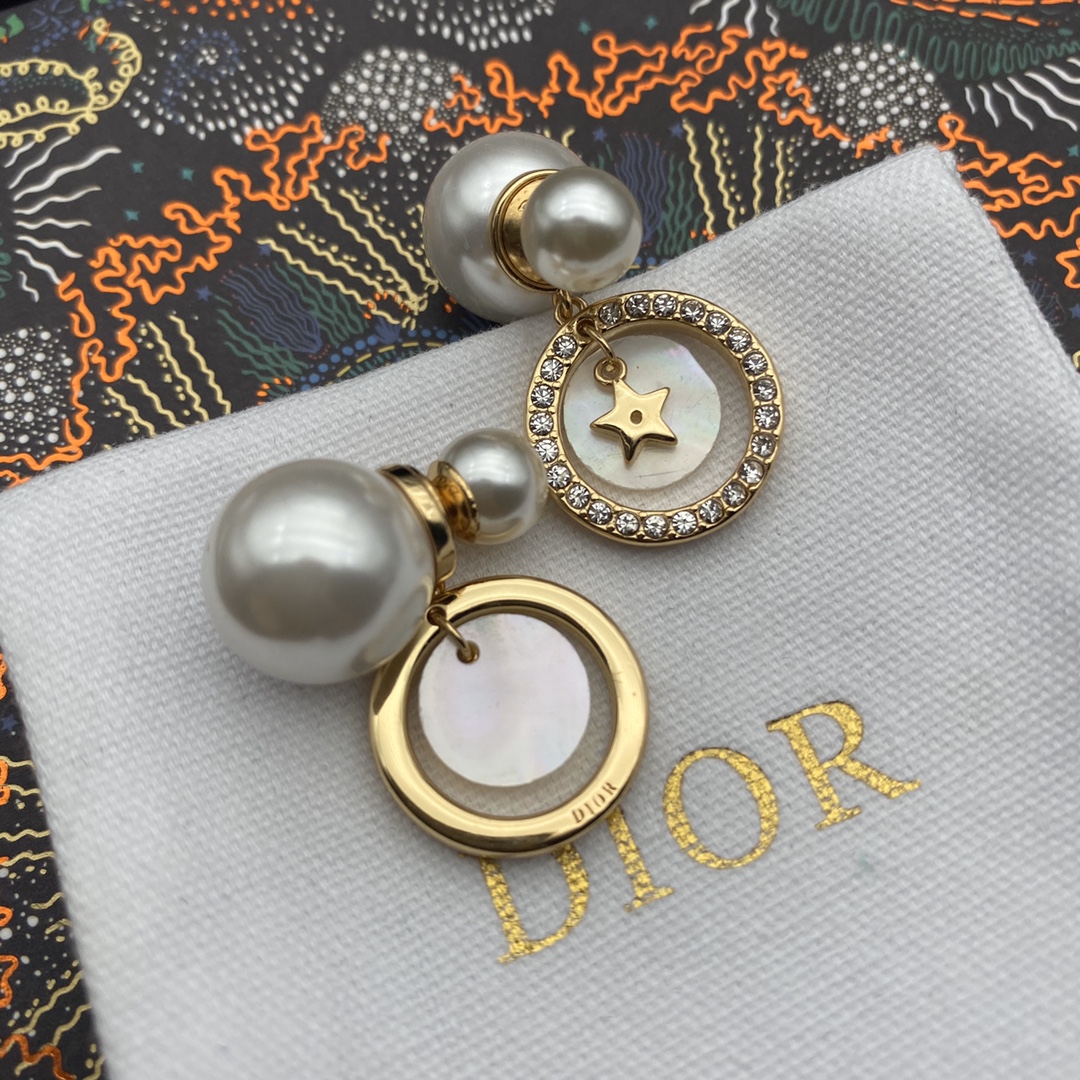 Dior CD Star Mother-of-Pearl Stud Earrings view