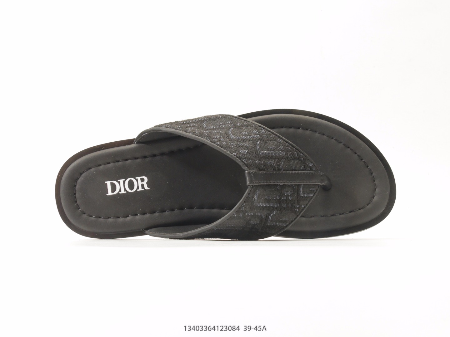 Dior H-Town Oblique Slide Sandal Black view