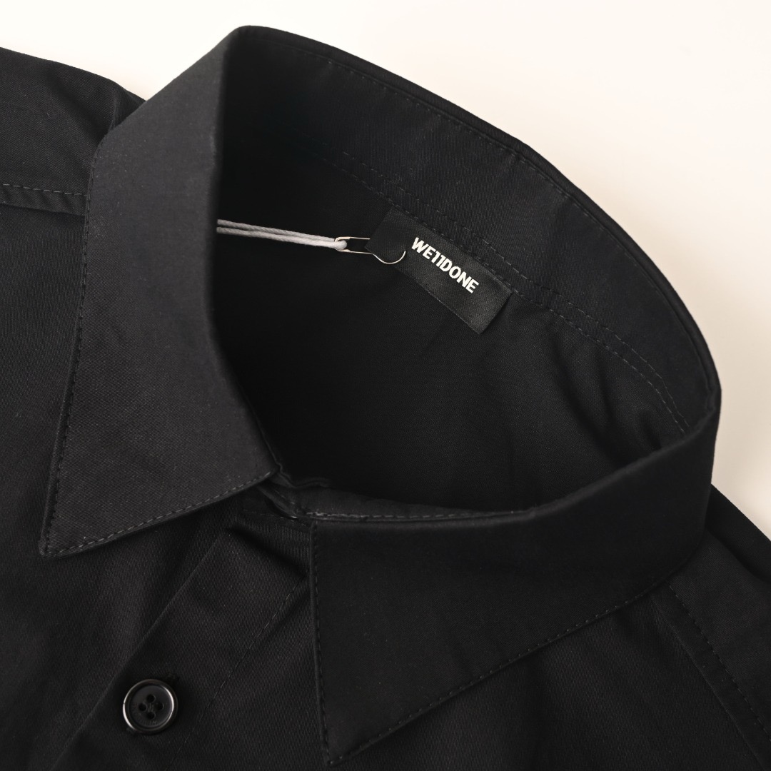 WE11DONE Logo Embroidered Long Sleeve Shirt view