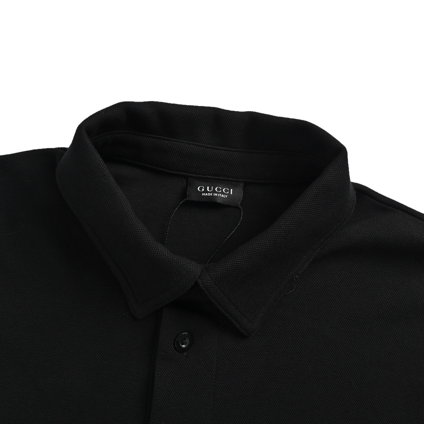Gucci Shield New Emblem Embroidered Pique Cotton Long-Sleeve Shirt view