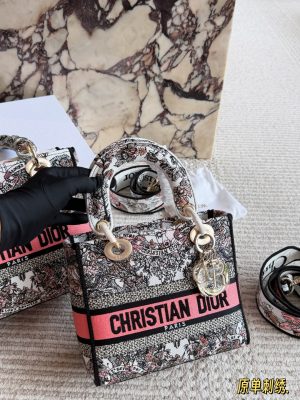 Dior Book Tote Bag Embroidered Canvas view 2