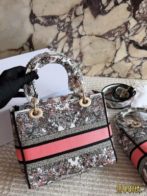 Dior Book Tote Bag Embroidered Canvas view 6