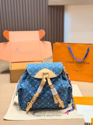 Louis Vuitton Monogram Denim Washed Backpack view 6