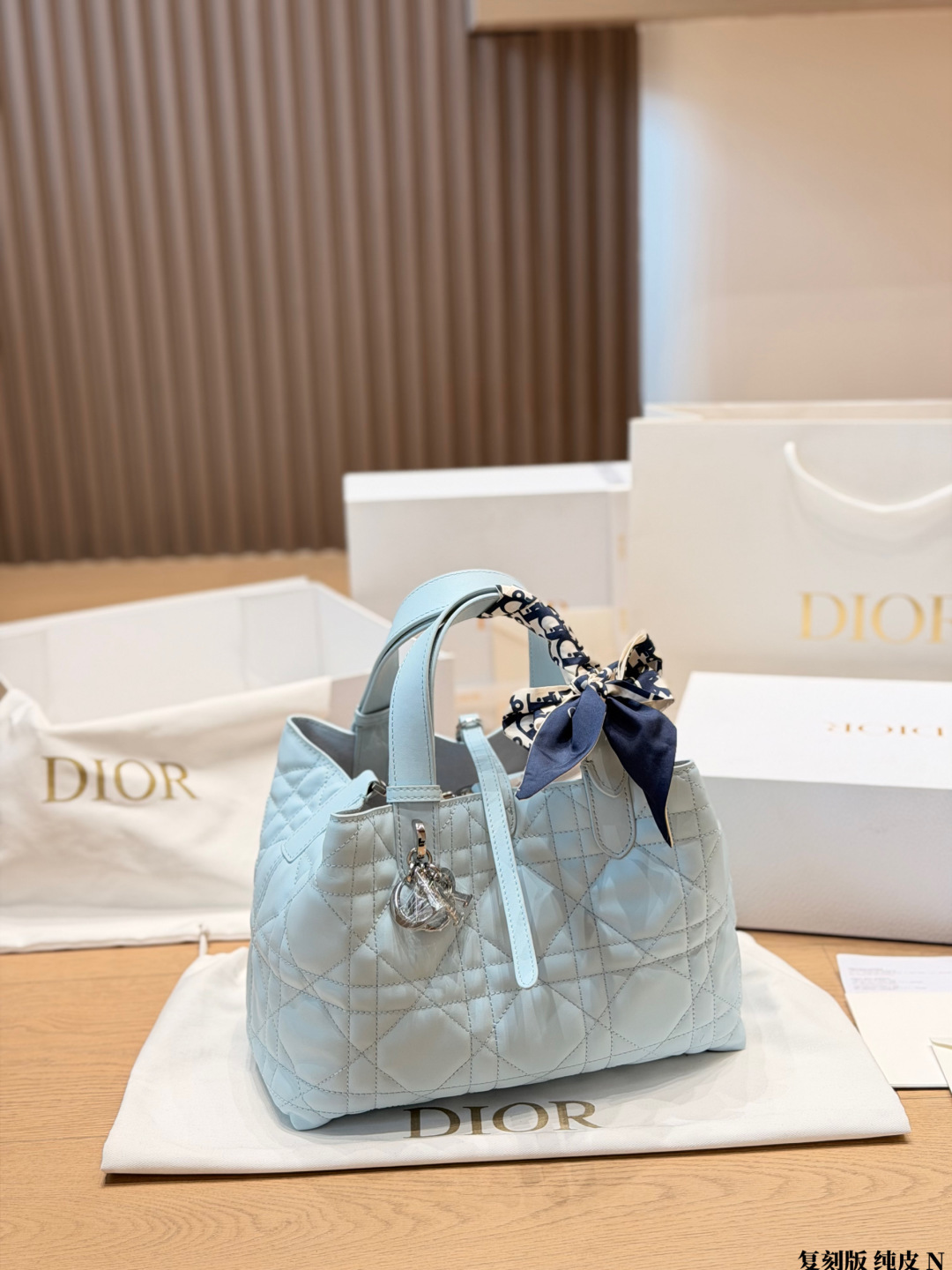 Dior Toujours Large Soft Leather Tote Bag view
