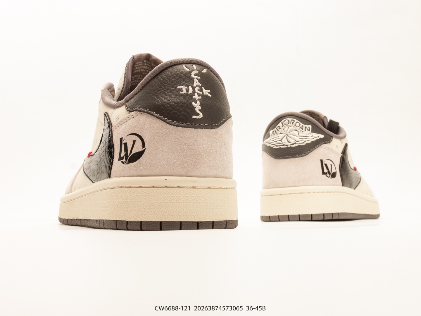 Air Jordan 1 Low x Travis Scott DIY Reverse Swoosh CW6688-121 view