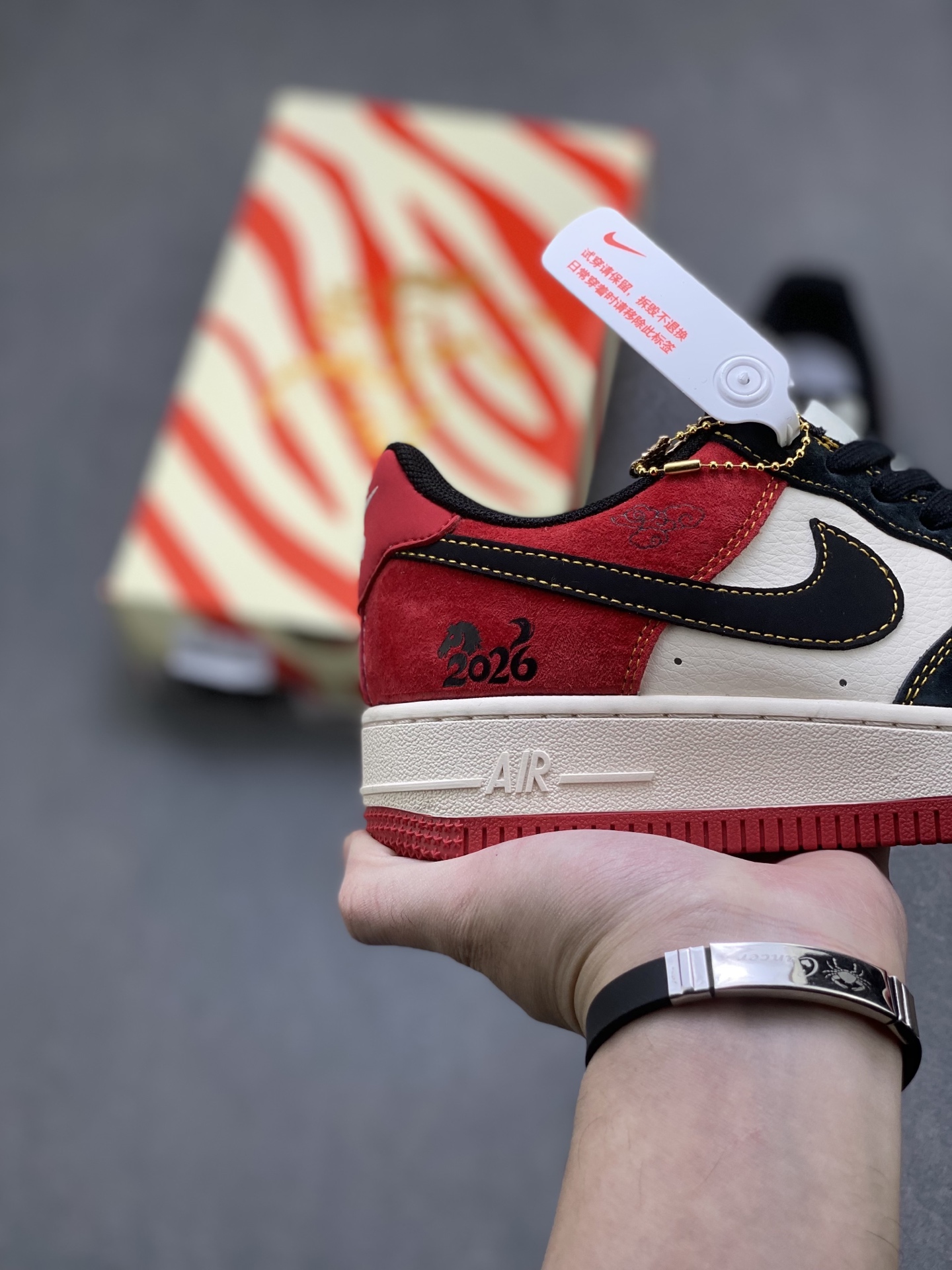 Nike Air Force 1 '07 Low Red White Black view