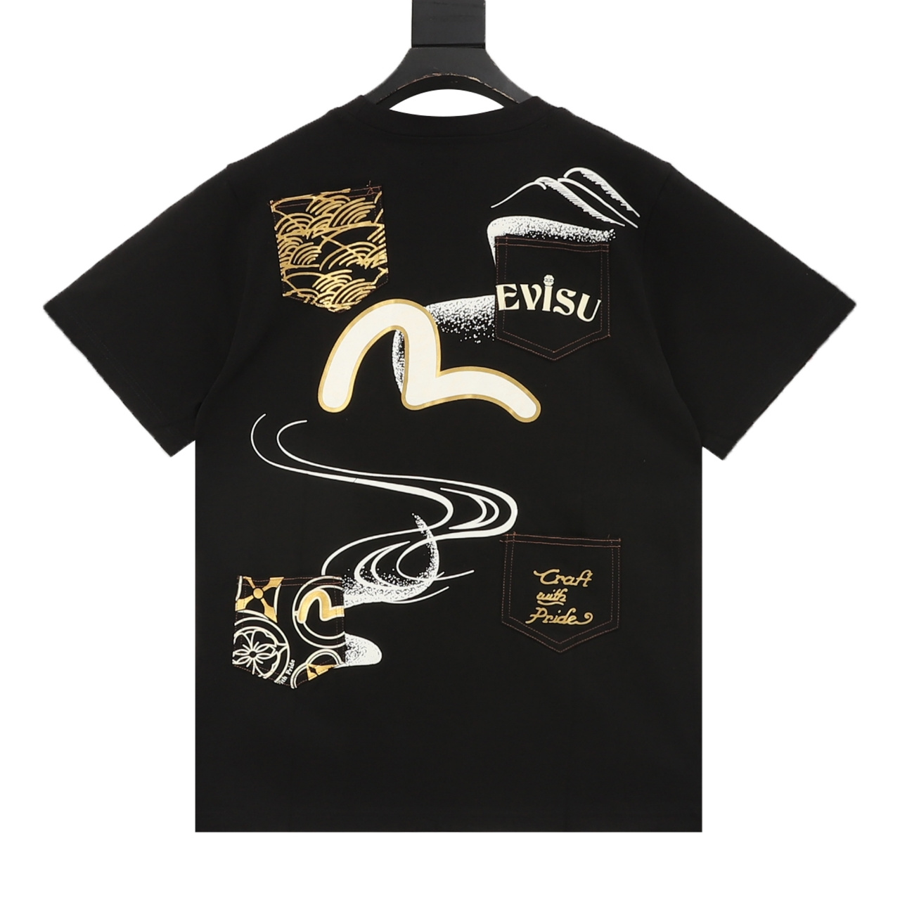 Evisu 25SS Multi-Pocket Multi-Print Wide T-Shirt view