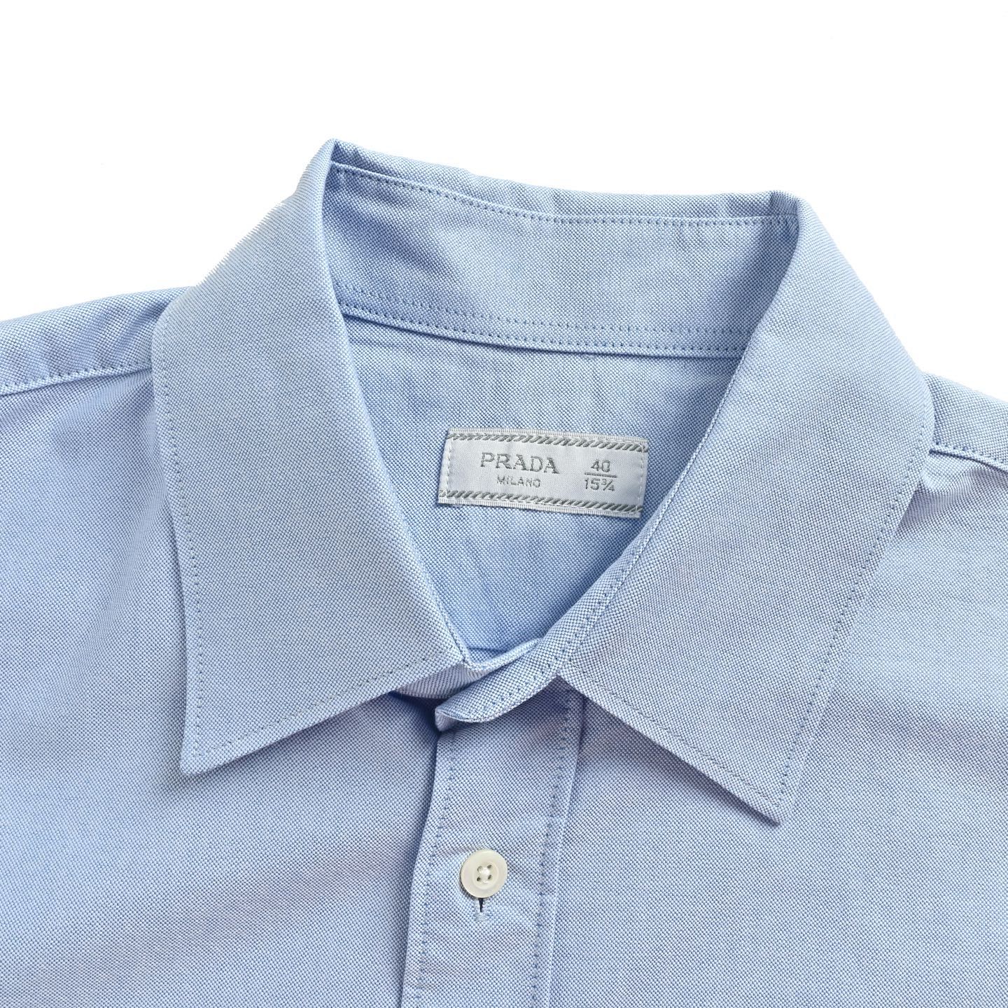 Prada Embroidered Logo Long-Sleeve Oxford Shirt view