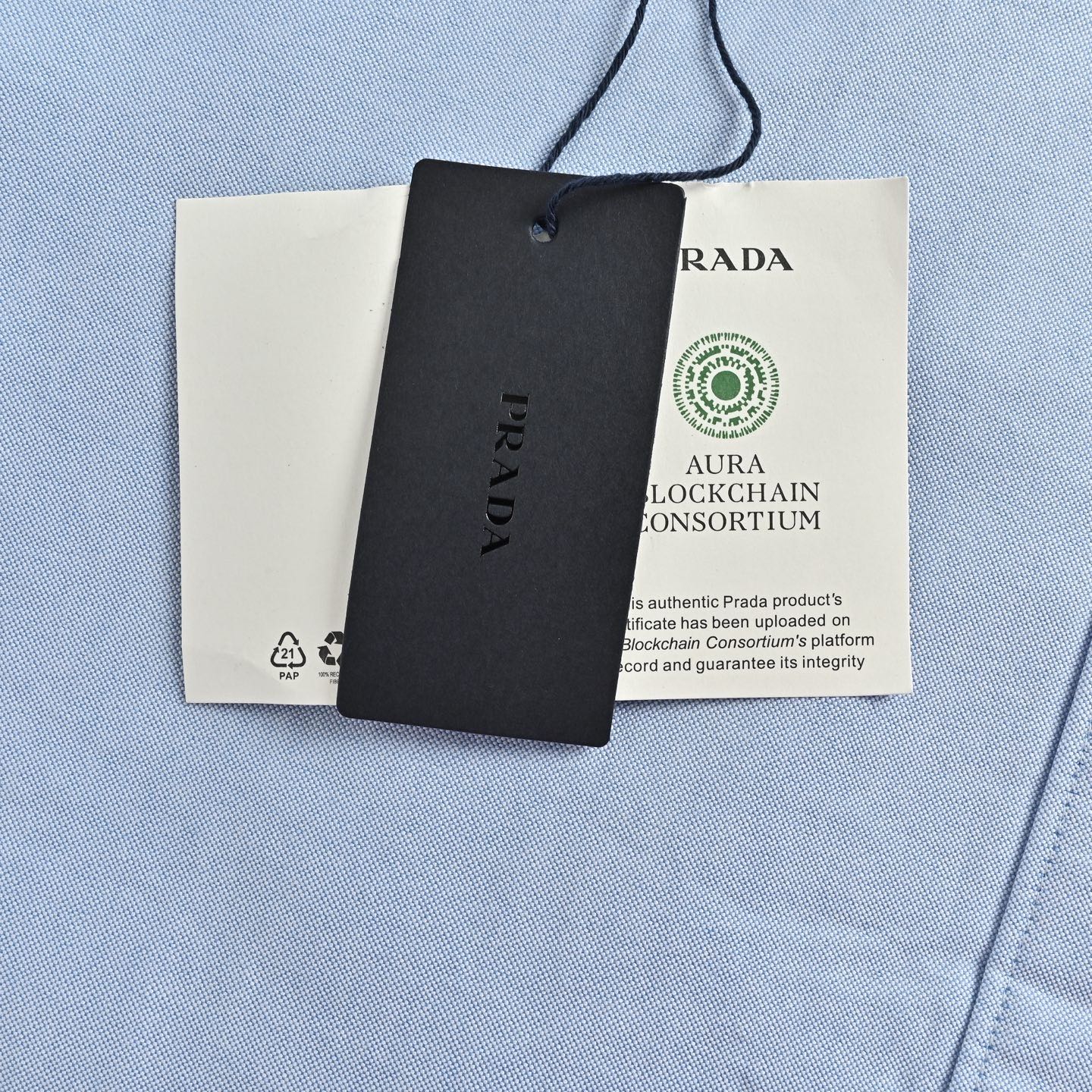 Prada Embroidered Logo Long-Sleeve Oxford Shirt view