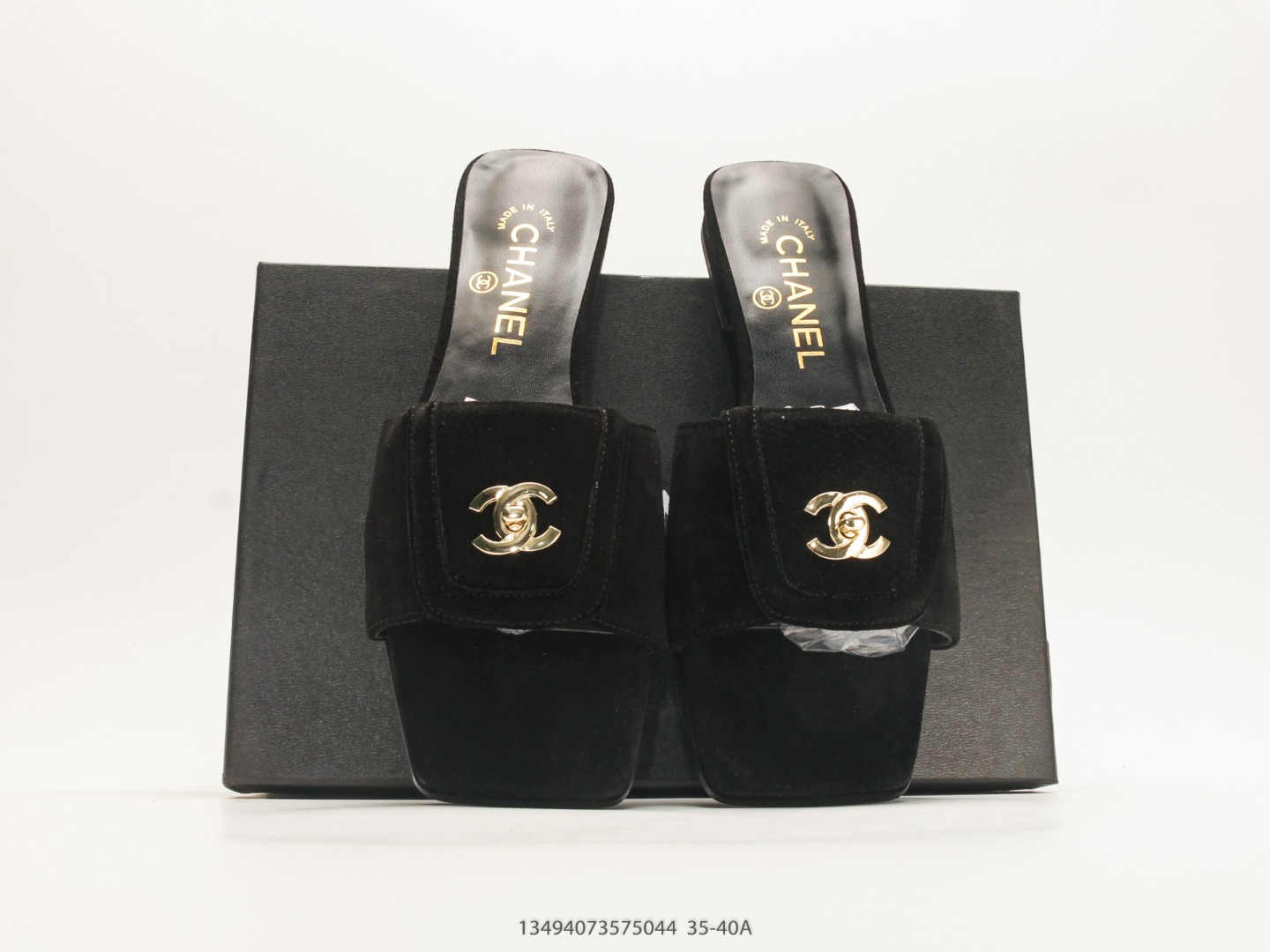 Chanel 26S Cut-Out Slide Sandal Black