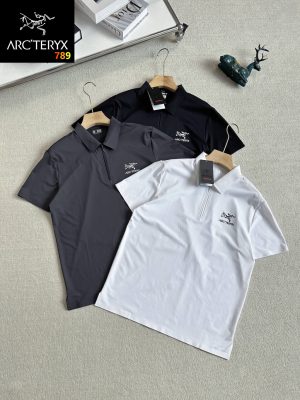 Arc'teryx Business Casual Ice-Silk Half-Zip Polo Shirt White / Black / Grey