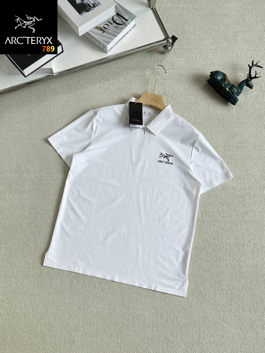 Arc'teryx Business Casual Ice-Silk Half-Zip Polo Shirt White / Black / Grey view