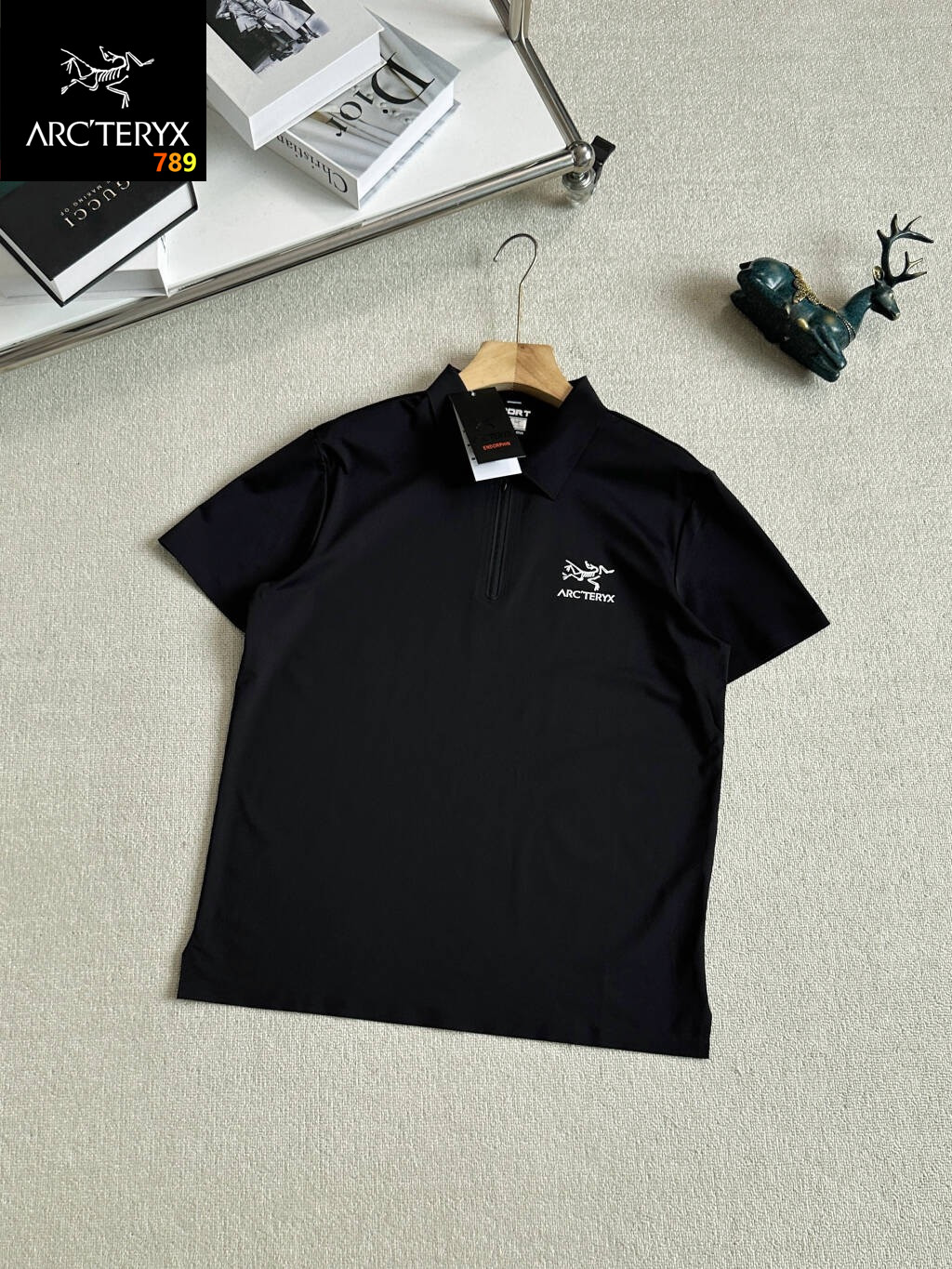 Arc'teryx Business Casual Ice-Silk Half-Zip Polo Shirt White / Black / Grey view