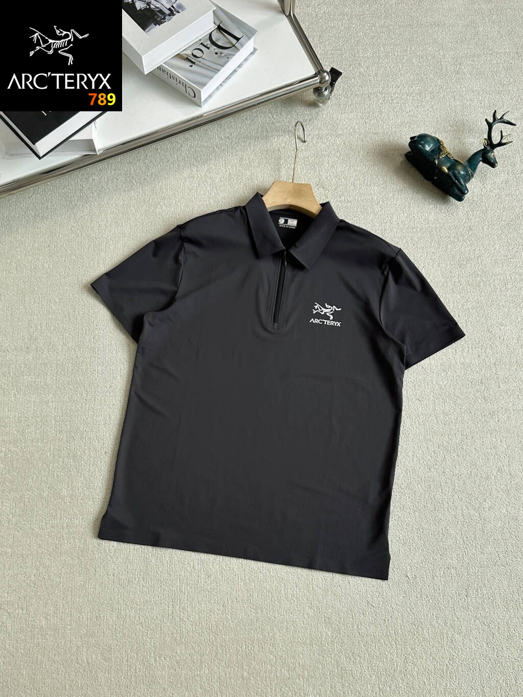 Arc'teryx Business Casual Ice-Silk Half-Zip Polo Shirt White / Black / Grey view