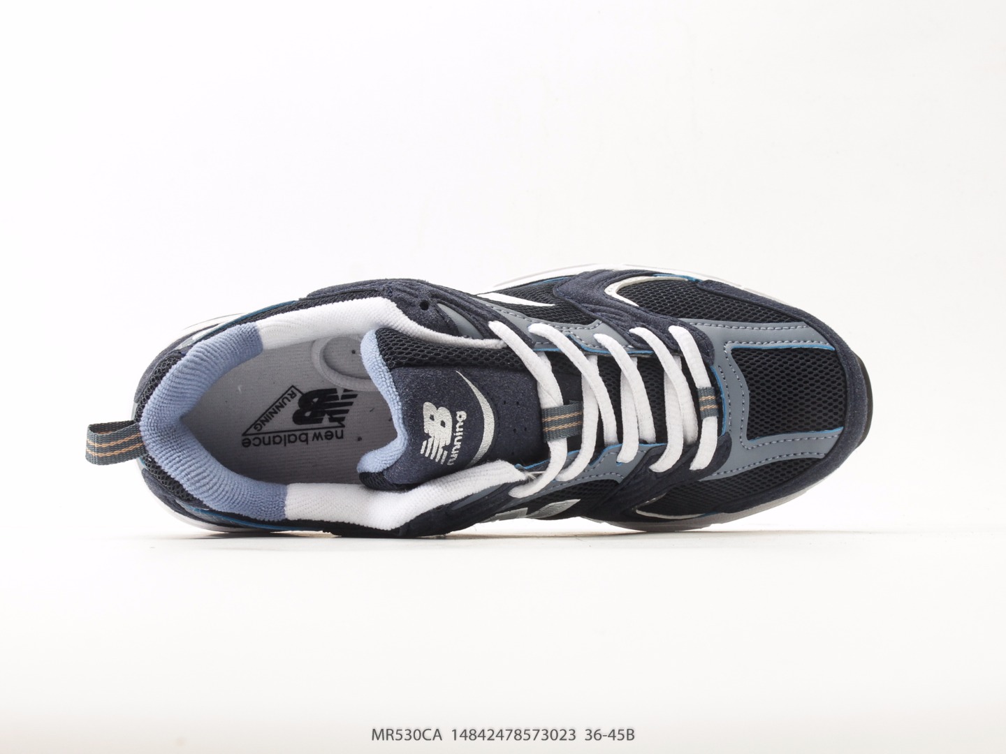 New Balance 530 White Silver Navy view